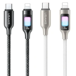 Дата кабель Usams US-SJ749 With Colorful Light TC Ser. Type-C to Lightning 30W (1.2m)