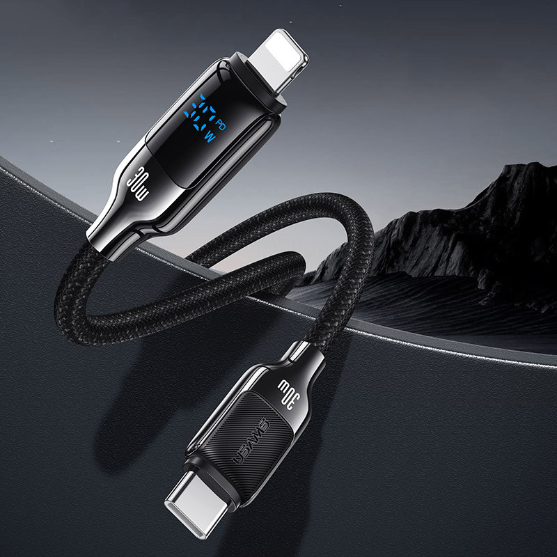 Дата кабель Usams US-SJ741 Digital Display HX Ser. Type-C to Lightning 30W (1.2m) на малюнкі №2