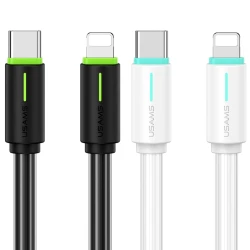 Дата кабель Usams US-SJ735 Bicolor Charging YR Ser. Type-C to Lightning 30W (1m)