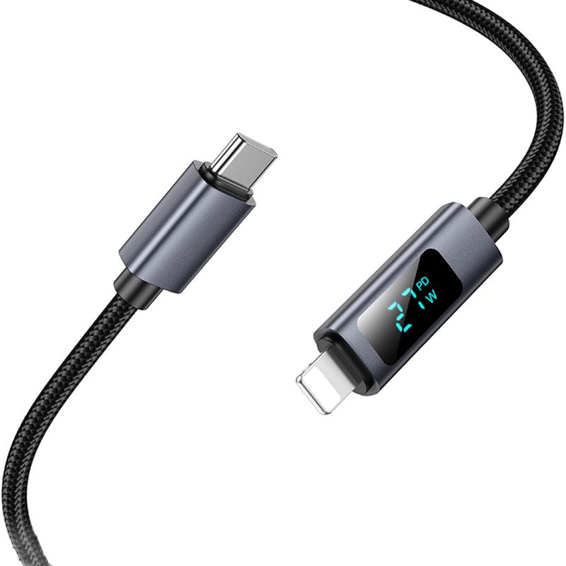 Дата кабель Hoco X112 Favor with display Type-C to Lightning 27W (1m) на малюнкі №3