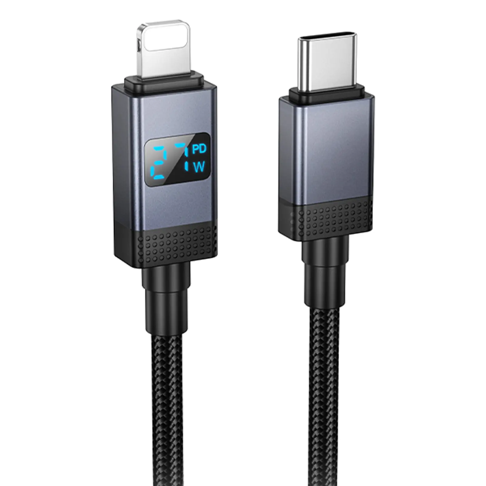 Дата кабель Hoco X118 Generous with display Type-C to Lightning 27W (1m), купити оптом з доставкою