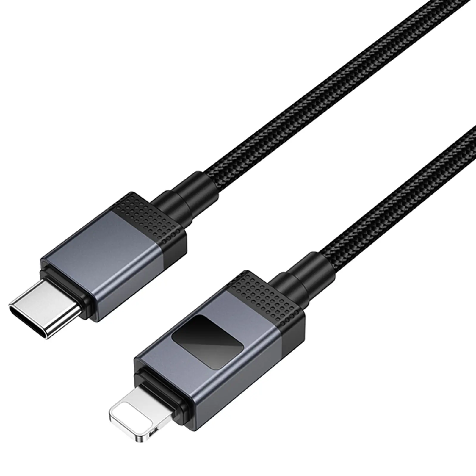 Дата кабель Hoco X118 Generous with display Type-C to Lightning 27W (1m), Black 3, купити оптом з доставкою