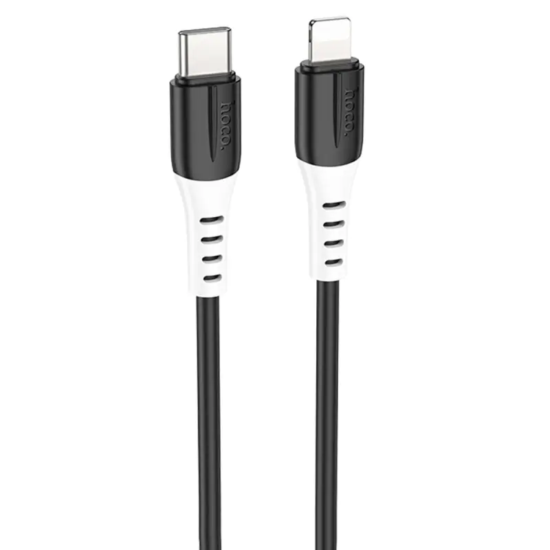 Дата кабель Hoco X82 Silicone Type-C to Lightning 20W (1m), Black, купить оптом с доставкой
