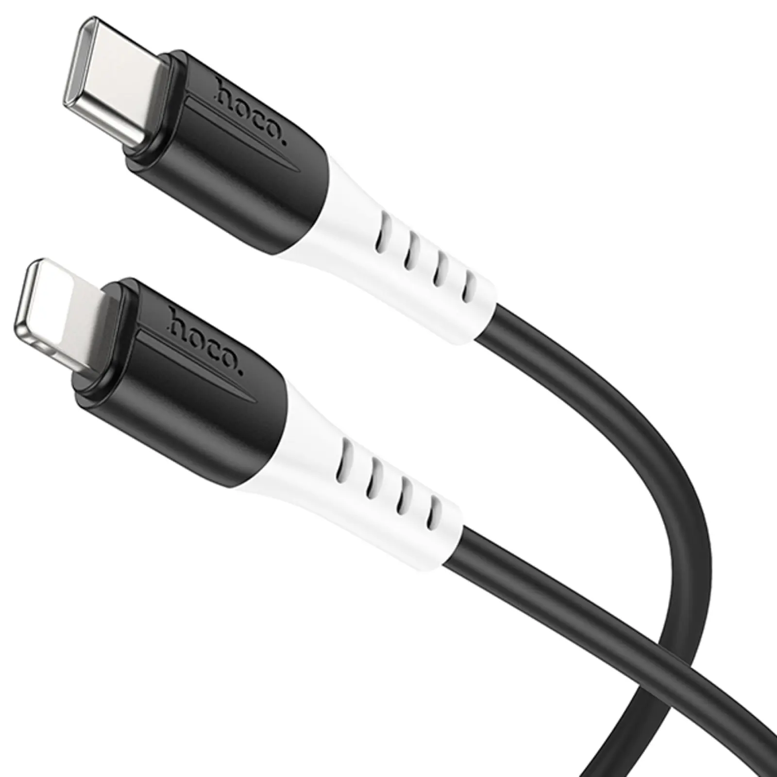 Дата кабель Hoco X82 Silicone Type-C to Lightning 20W (1m), Black 1, купить оптом с доставкой