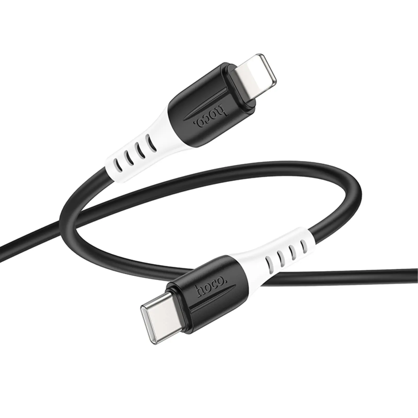 Дата кабель Hoco X82 Silicone Type-C to Lightning 20W (1m), Black 2, купить оптом с доставкой