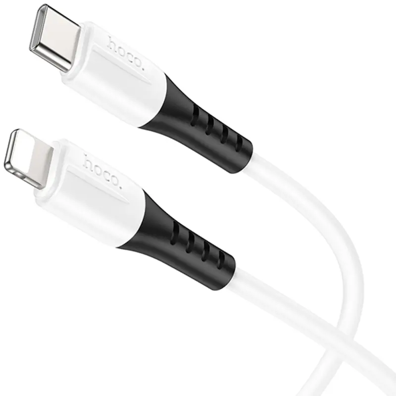 Дата кабель Hoco X82 Silicone Type-C to Lightning 20W (1m), White 1, купить оптом с доставкой