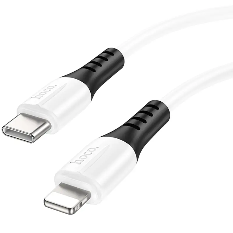 Дата кабель Hoco X82 Silicone Type-C to Lightning 20W (1m), White 2, купить оптом с доставкой