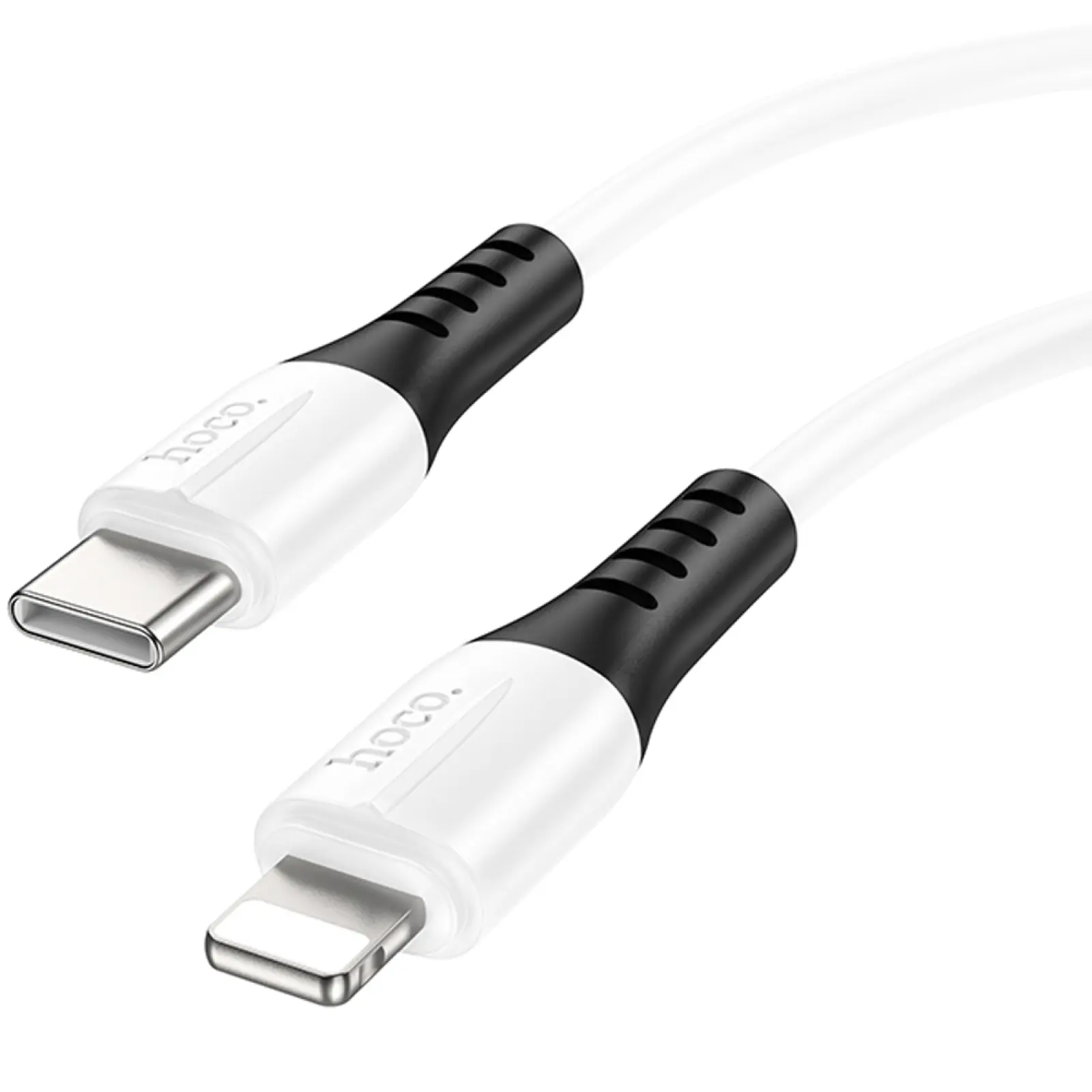 Дата кабель Hoco X82 Silicone Type-C to Lightning 20W (1m), White 2, купить оптом с доставкой
