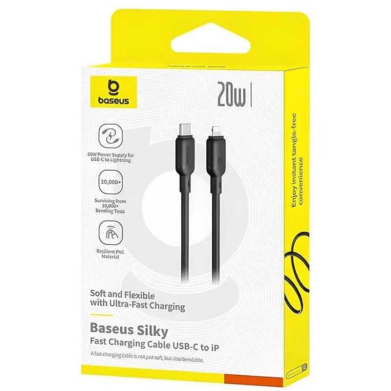 Дата кабель Baseus Silky Series OS Fast Charging Type-C to Lightning 20W (2m) (P10377701) на малюнкі №3