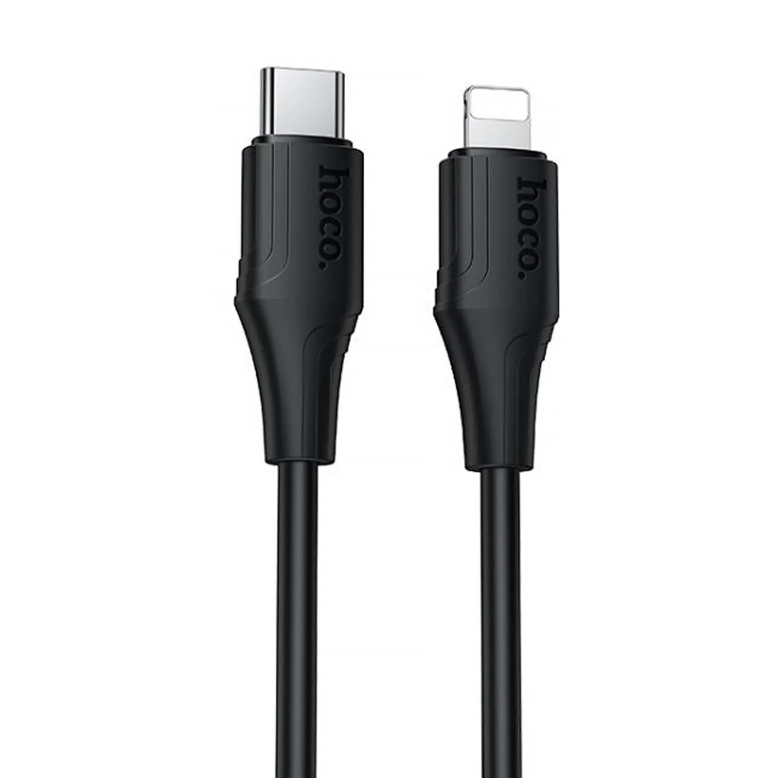 Дата кабель Hoco X124 Bien silicone Type-C to Lightning 27W (1m), Black, купити оптом з доставкою