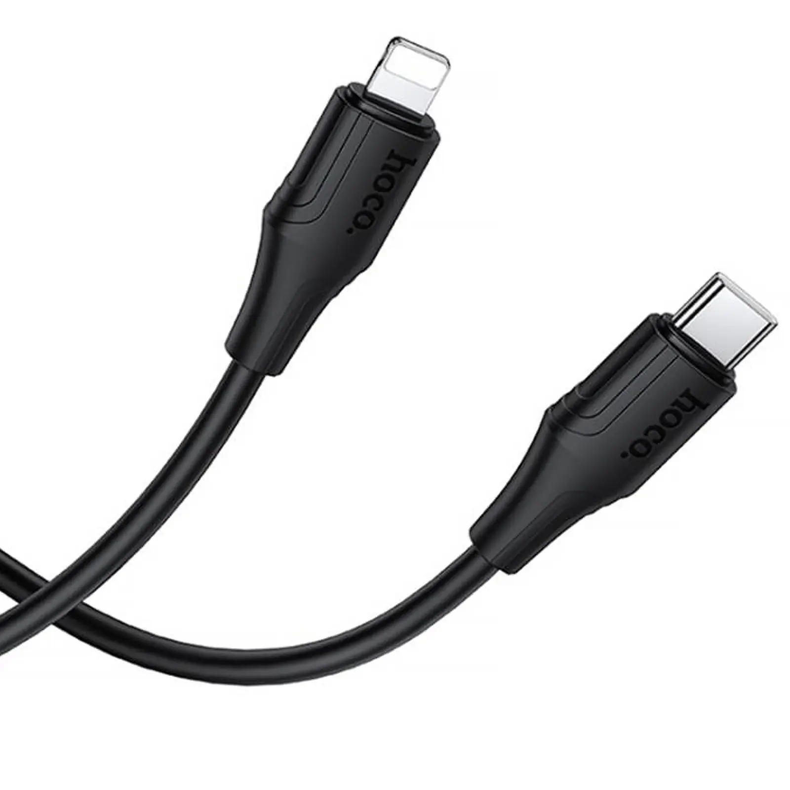 Дата кабель Hoco X124 Bien silicone Type-C to Lightning 27W (1m), Black 1, купити оптом з доставкою
