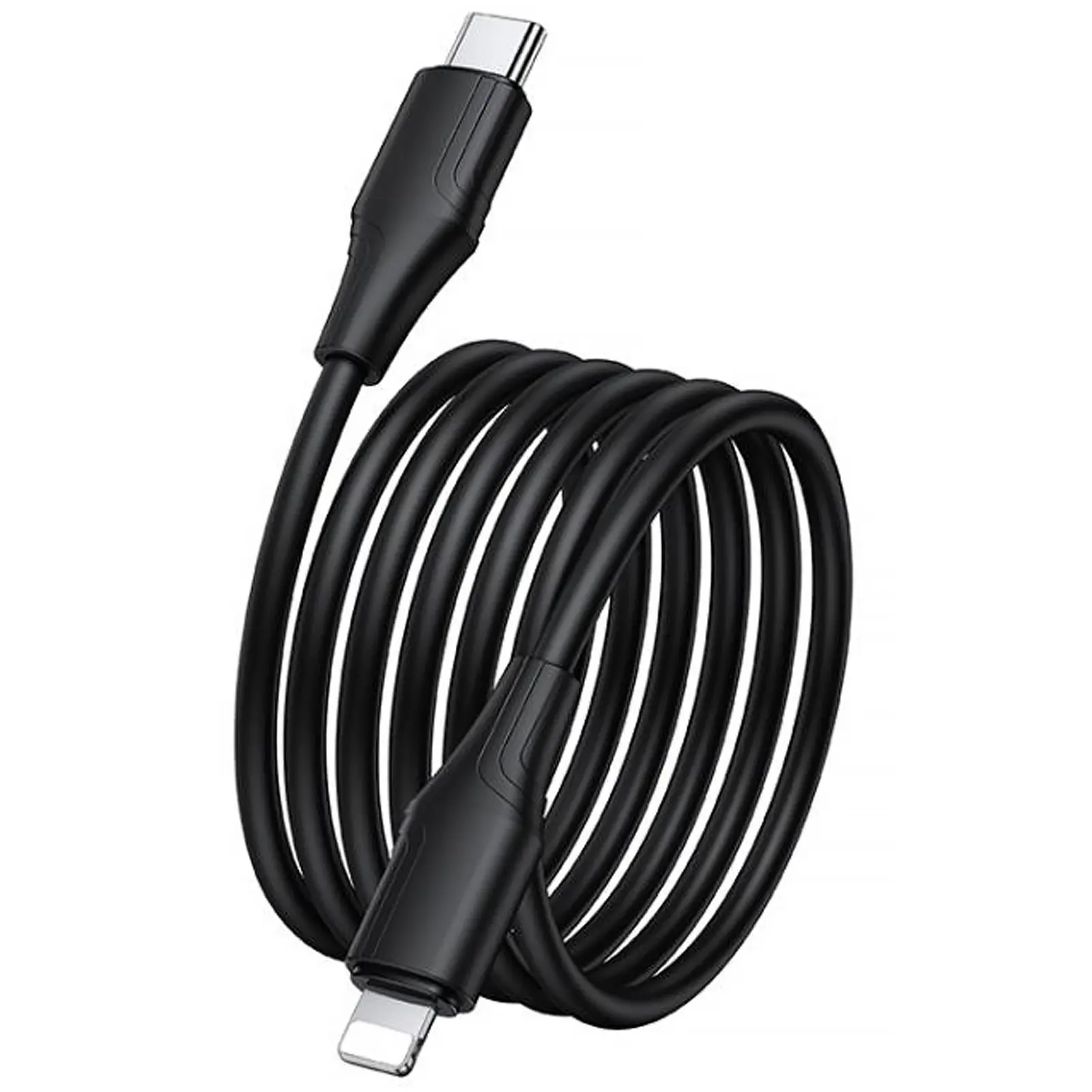Дата кабель Hoco X124 Bien silicone Type-C to Lightning 27W (1m), Black 2, купити оптом з доставкою