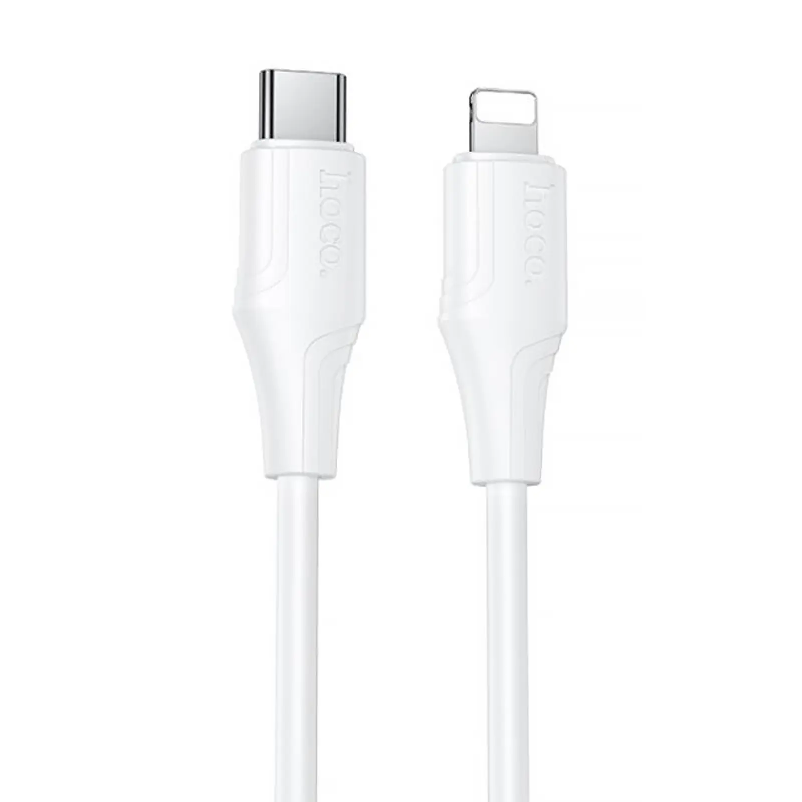 Дата кабель Hoco X124 Bien silicone Type-C to Lightning 27W (1m), White, купити оптом з доставкою