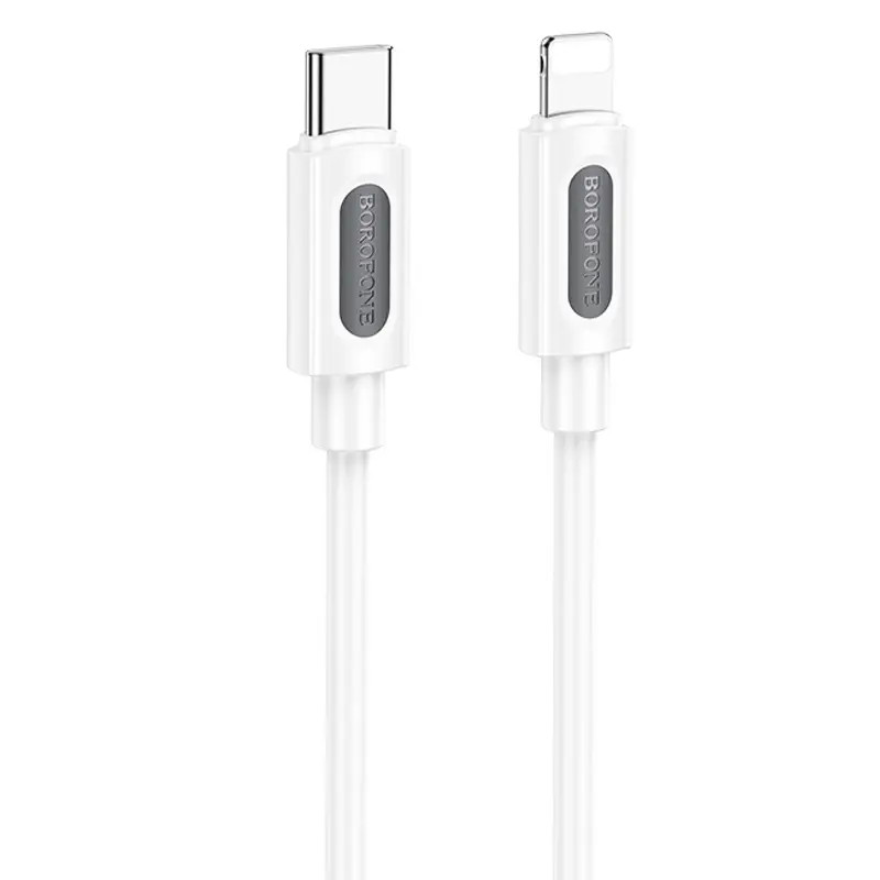 Дата кабель Borofone BX114 Structure Type-C to Lightning 27W (1m), White, купить оптом с доставкой