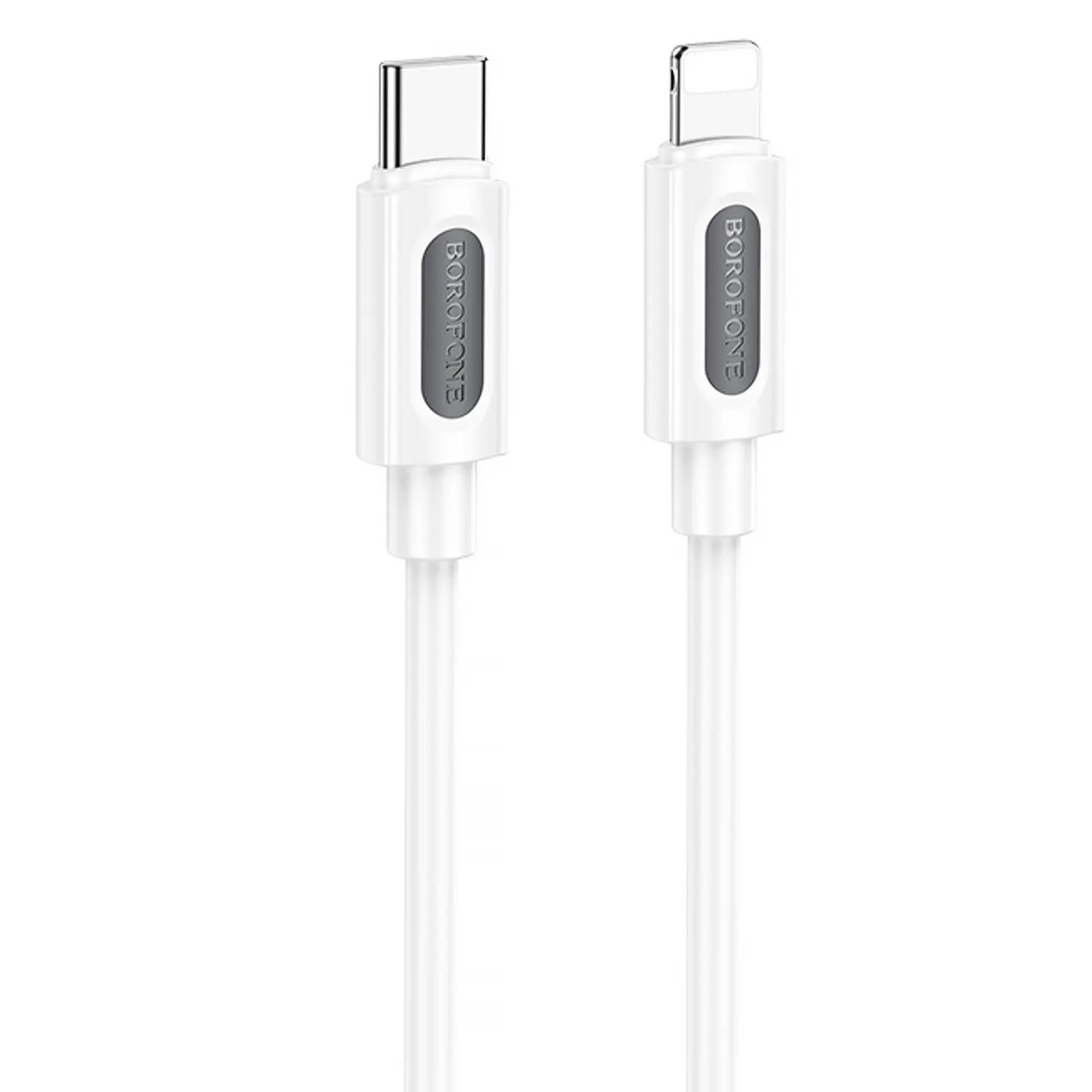 Дата кабель Borofone BX114 Structure Type-C to Lightning 27W (1m), White, купить оптом с доставкой
