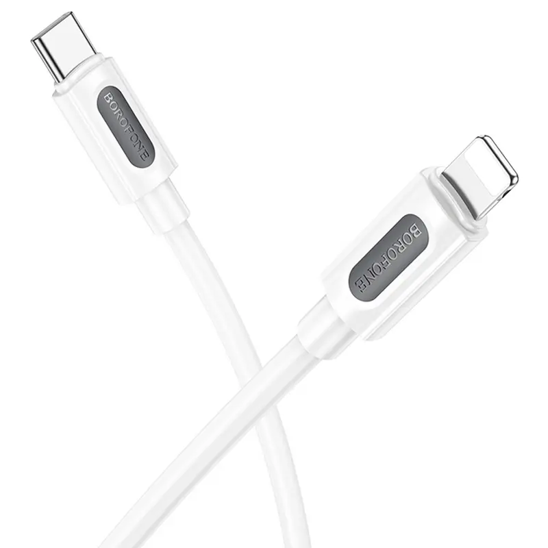 Дата кабель Borofone BX114 Structure Type-C to Lightning 27W (1m), White 2, купить оптом с доставкой