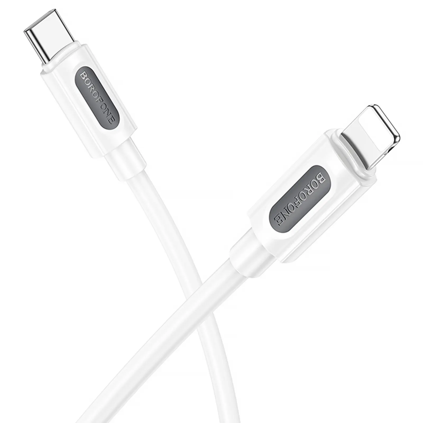 Дата кабель Borofone BX114 Structure Type-C to Lightning 27W (1m), White 2, купить оптом с доставкой