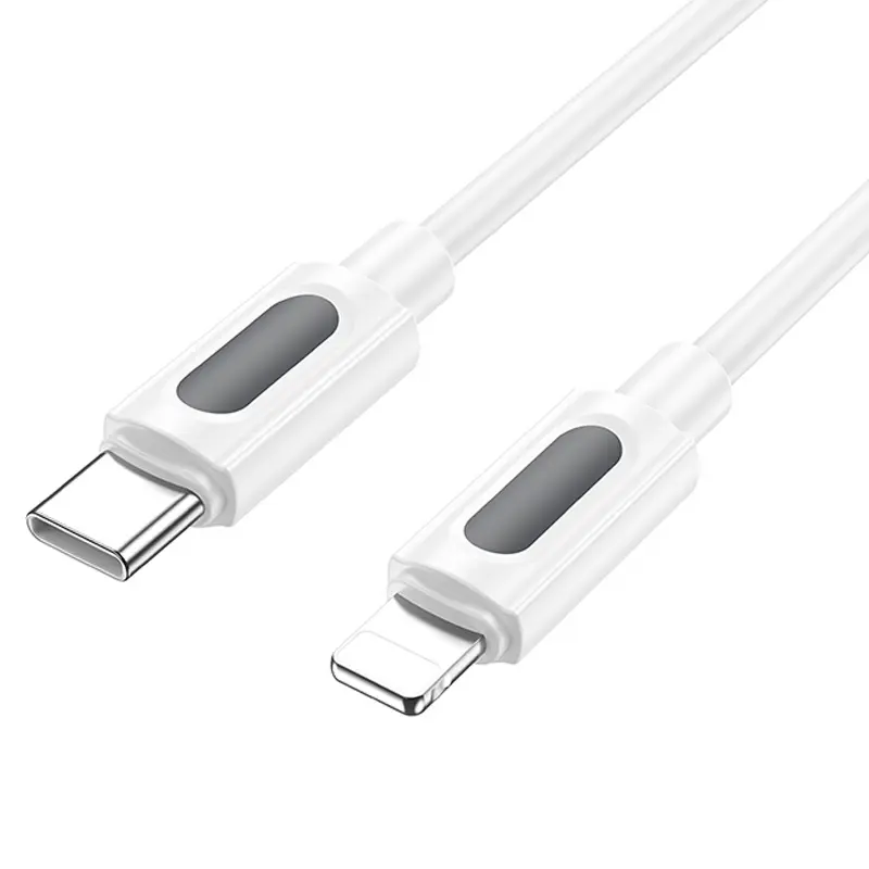 Дата кабель Borofone BX114 Structure Type-C to Lightning 27W (1m), White 3, купить оптом с доставкой