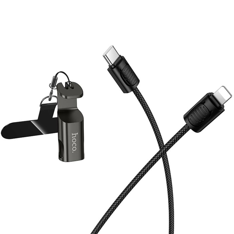 Дата кабель Hoco X126 Experto Type-C to Lightning 30W + Phone Holder & Lanyard (0.35m) на малюнкі №5