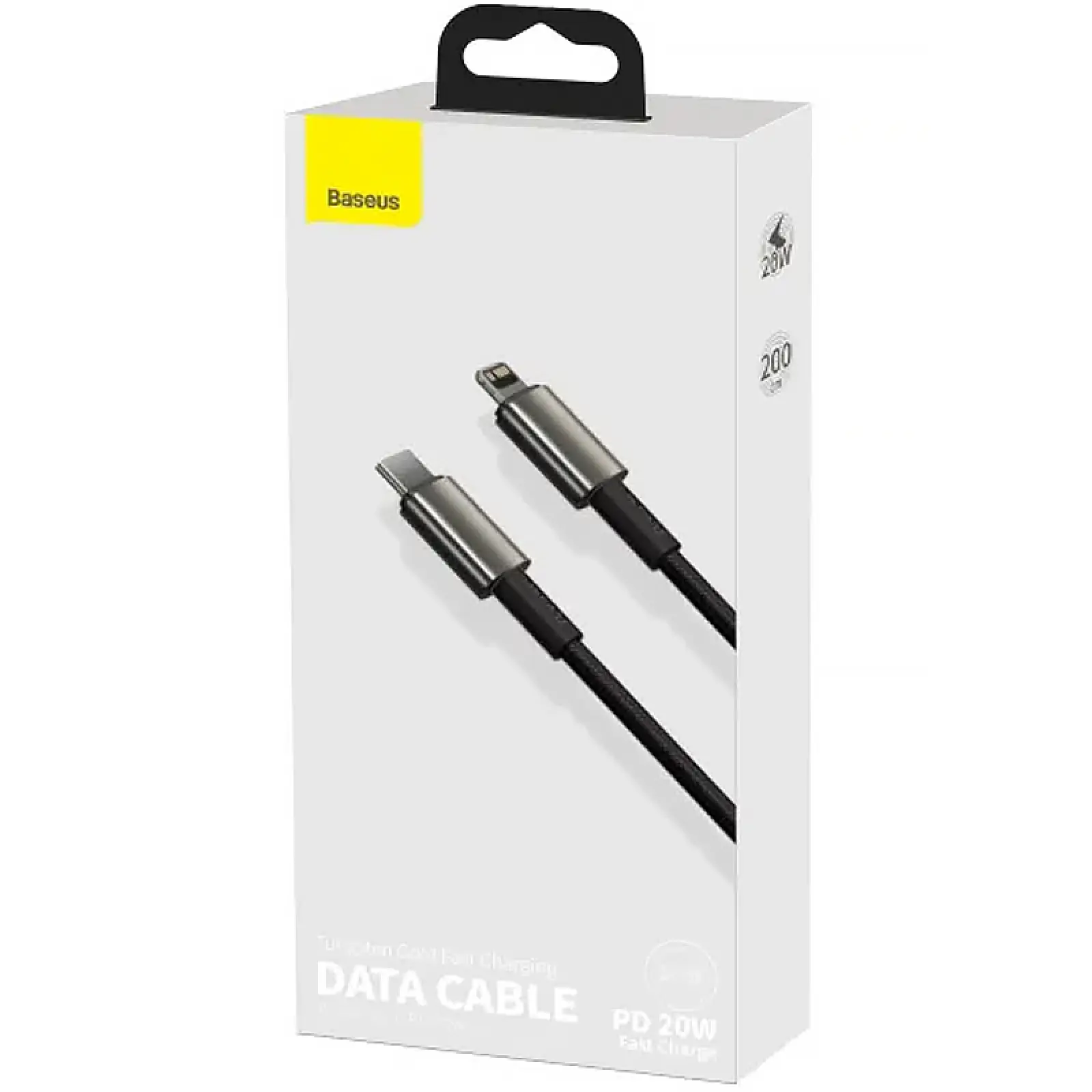 Дата кабель Baseus Tungsten Gold Type-C to Lightning PD 20W (2m) (CATLWJ), Черный 4, купить оптом с доставкой