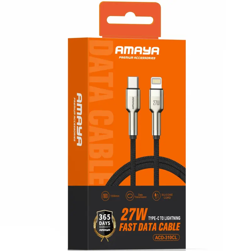 Дата кабель Amaya 310CL Type-C to Lightning 27W (1m), Brown 1, купить оптом с доставкой