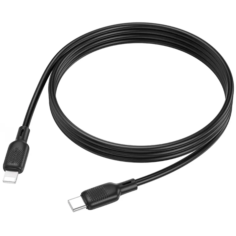 Дата кабель Borofone BX113 Lenny Type-C to Lightning 27W (2m), Black 2, купить оптом с доставкой