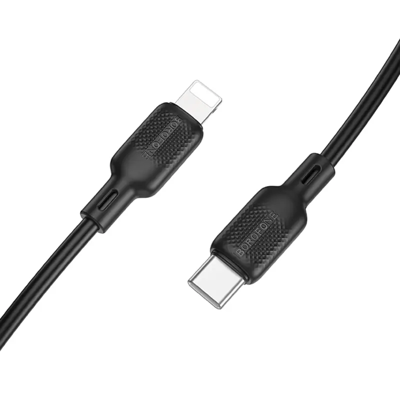Дата кабель Borofone BX113 Lenny Type-C to Lightning 27W (1m), Black 3, купить оптом с доставкой