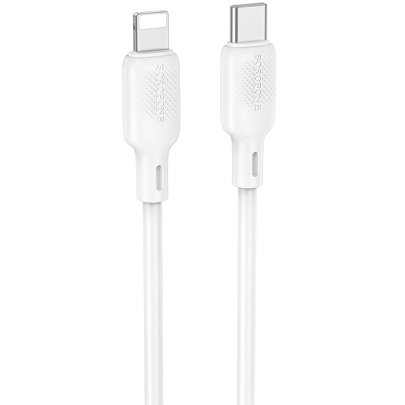 Дата кабель Borofone BX113 Lenny Type-C to Lightning 27W (1m), White, купить оптом с доставкой