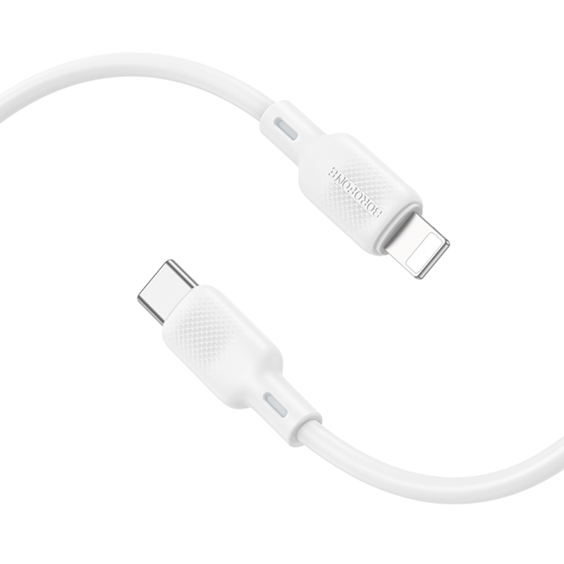 Дата кабель Borofone BX113 Lenny Type-C to Lightning 27W (1m), White 1, купить оптом с доставкой