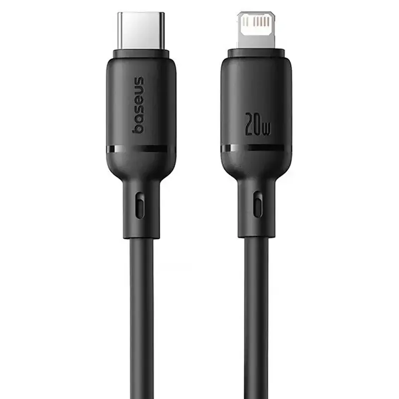 Дата кабель Baseus Foamed Silicone Type-C to Lightning 20W (1m) (E0426A), Cosmic Black, купить оптом с доставкой