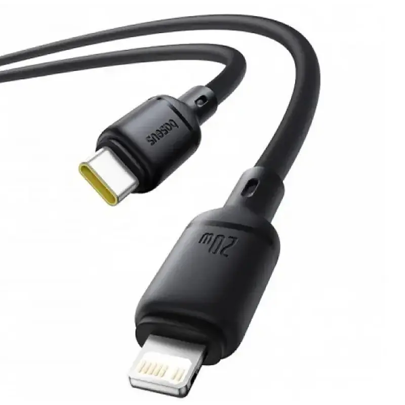 Дата кабель Baseus Foamed Silicone Type-C to Lightning 20W (1m) (E0426A), Cosmic Black 2, купить оптом с доставкой