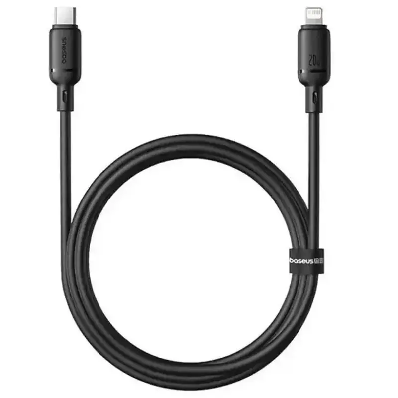 Дата кабель Baseus Foamed Silicone Type-C to Lightning 20W (1m) (E0426A), Cosmic Black 3, купить оптом с доставкой
