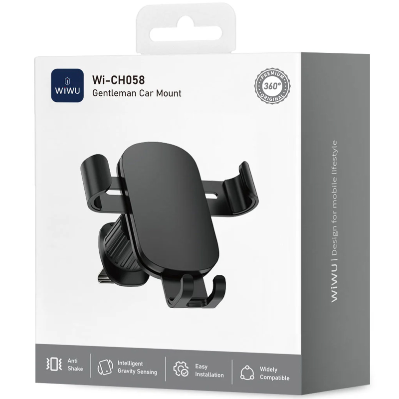 Автодержатель WIWU CH058 Gentleman (air outlet), Black 1, купить оптом с доставкой