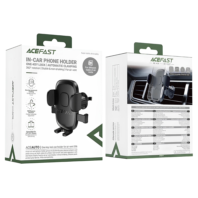 Автотримач Acefast D56 (air outlet), Black 1, купити оптом з доставкою