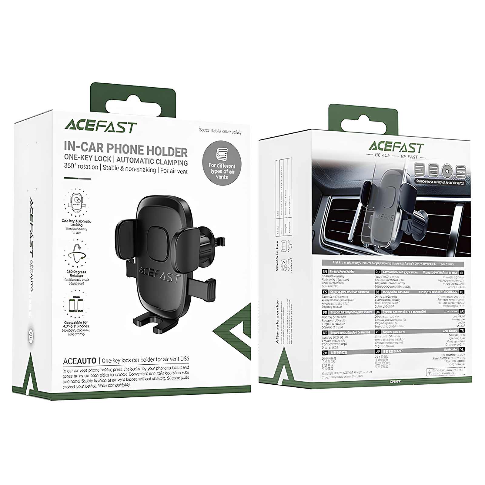 Автотримач Acefast D56 (air outlet), Black 1, купити оптом з доставкою