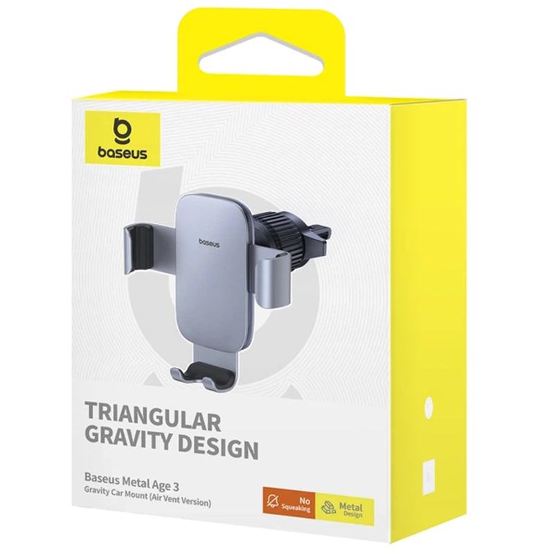 Автотримач Baseus Metal Age 3 Gravity Car Mount (Air Outlet Version) (C40467600), Space Grey 3, купити оптом з доставкою