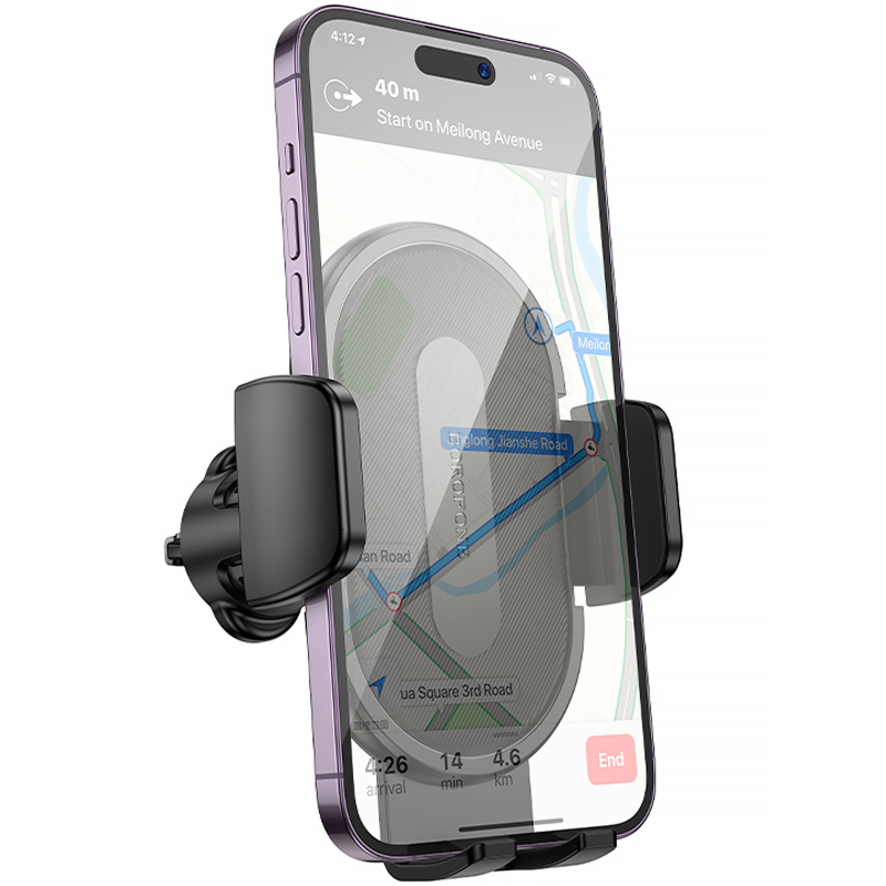 Уценка Автодержатель Borofone BH133 Rio push-type (air outlet), Поврежденная упаковка / Black 1, купить оптом с доставкой