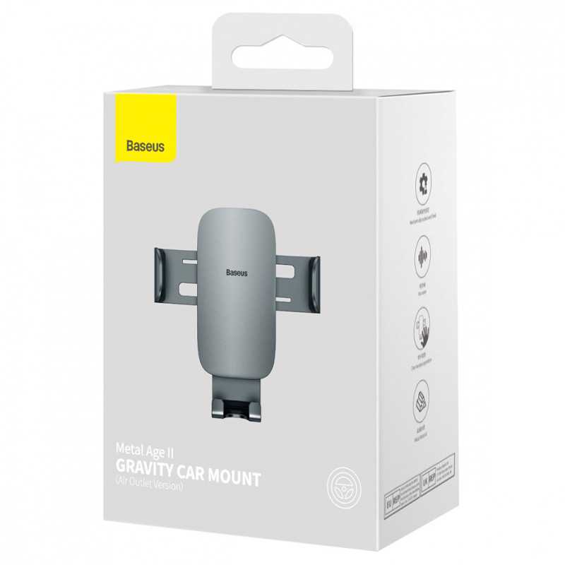 Автодержатель Baseus Metal Age 2 Gravity Car Mount (Air Outlet Version) (SUJS00001), Dark Grey 5, купить оптом с доставкой