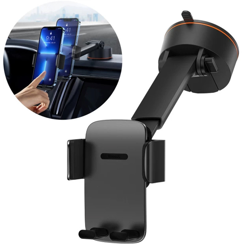 Автотримач Baseus Easy Control Clamp Pro (Suction Cup Version) (SUYK020001) Зображення №2 Автотримач Baseus Easy Control Clamp Pro (Suction Cup Version) (SUYK020001) дивитися фото №2