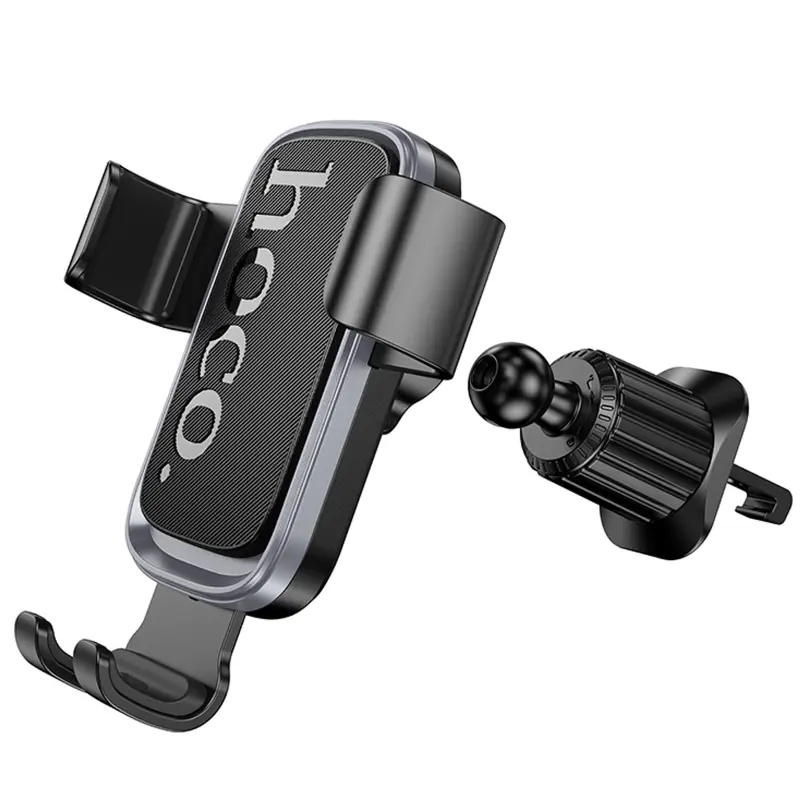 Автотримач Hoco H80 Vista gravity (air outlet), Black / Metal gray 2, купити оптом з доставкою