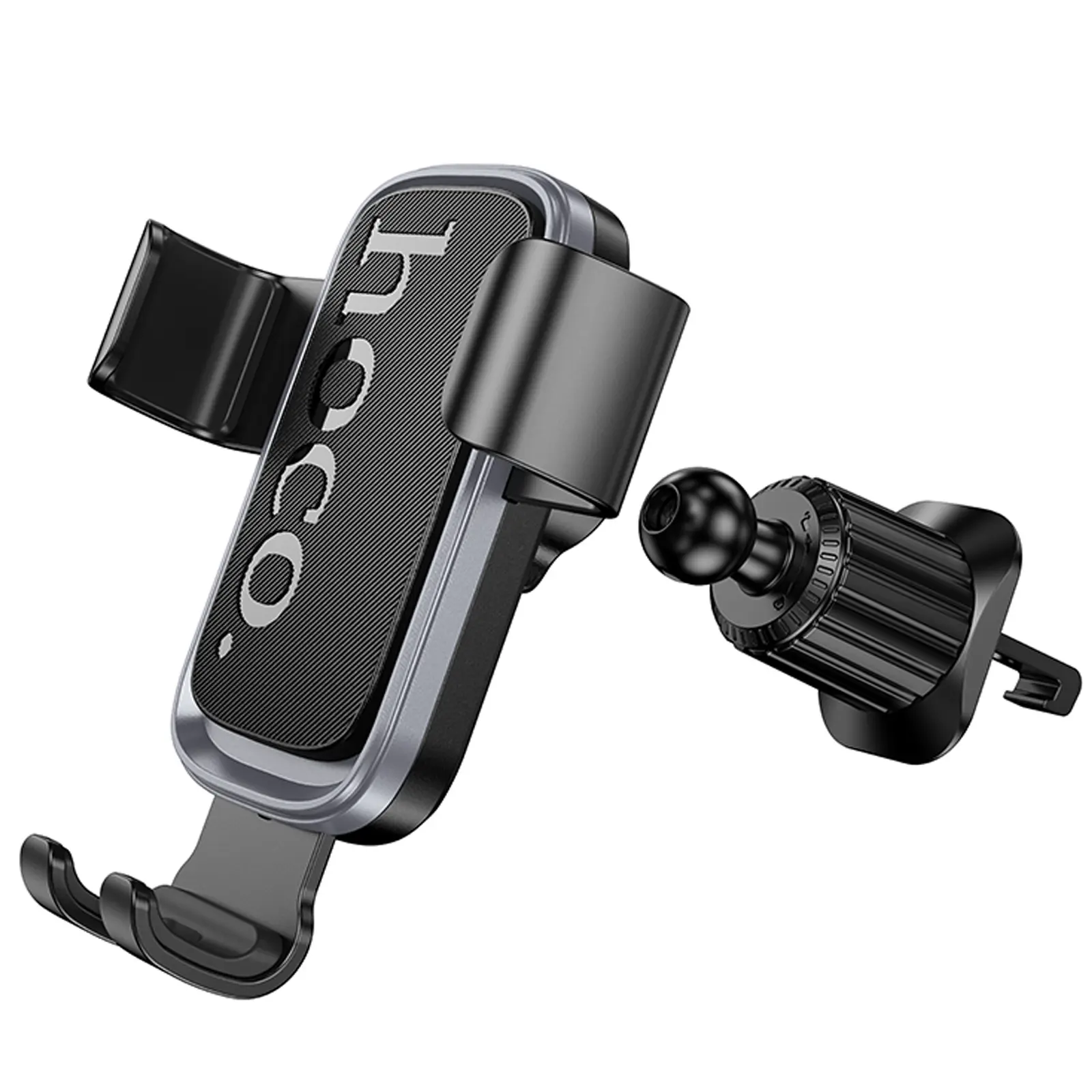 Автотримач Hoco H80 Vista gravity (air outlet), Black / Metal gray 2, купити оптом з доставкою