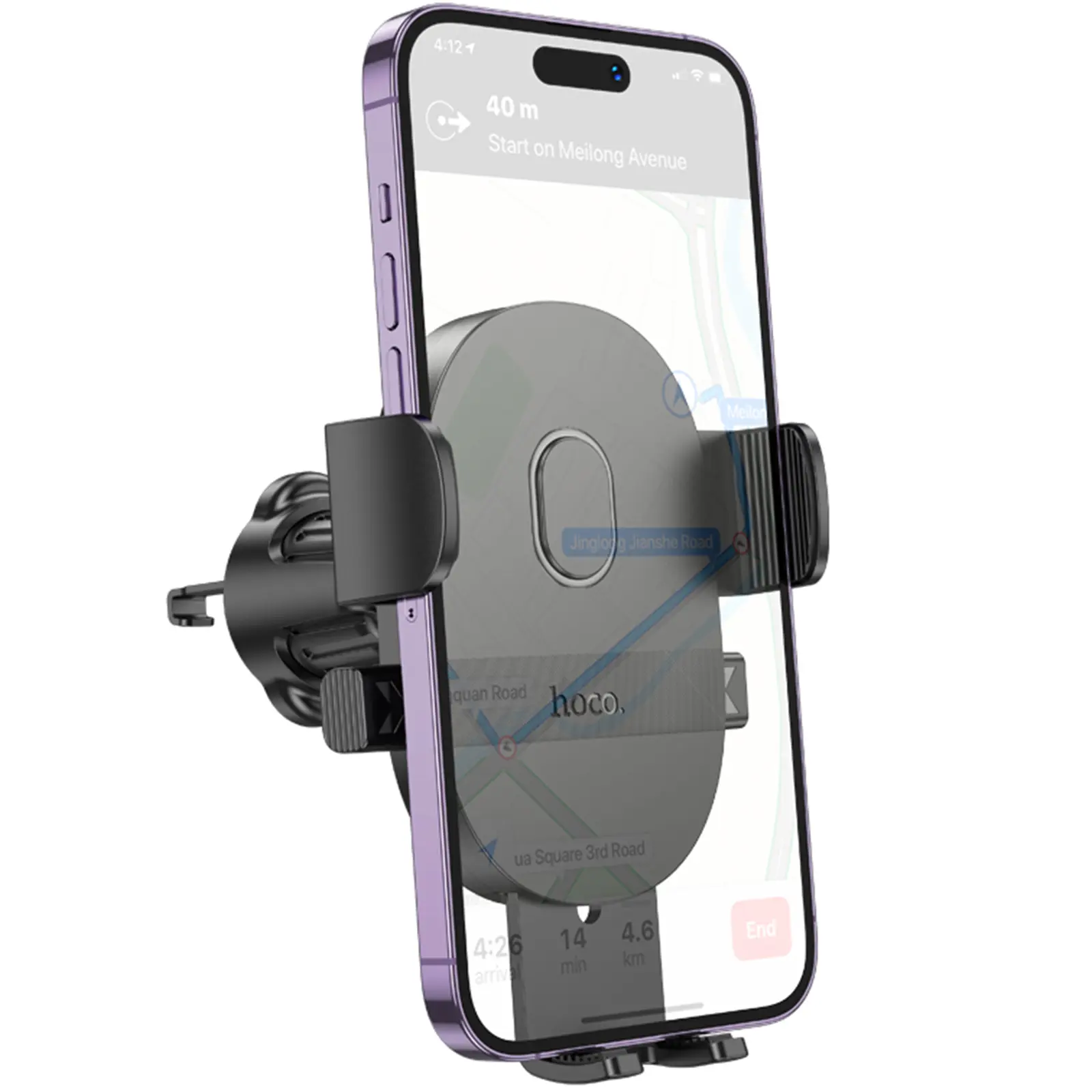 Автодержатель Hoco H18 Mighty one-button (air outlet), Black 1, купить оптом с доставкой