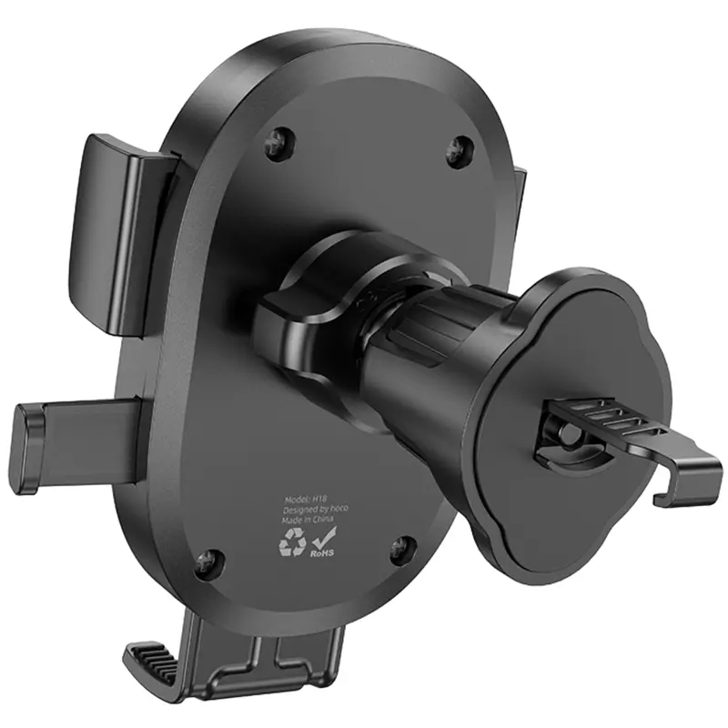 Автодержатель Hoco H18 Mighty one-button (air outlet), Black 3, купить оптом с доставкой