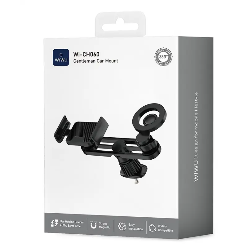 Автодержатель WIWU Wi-CH060 2in1 in-car, Black 4, купить оптом с доставкой