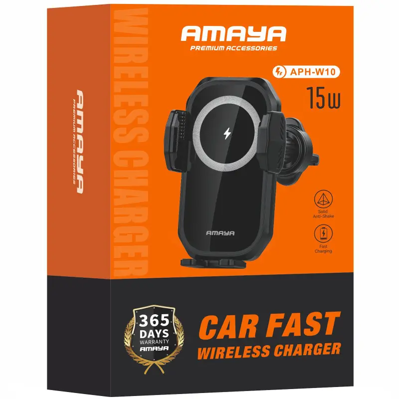 Автодержатель с БЗУ Amaya APH-W10 15W (air outlet), Black 1, купить оптом с доставкой
