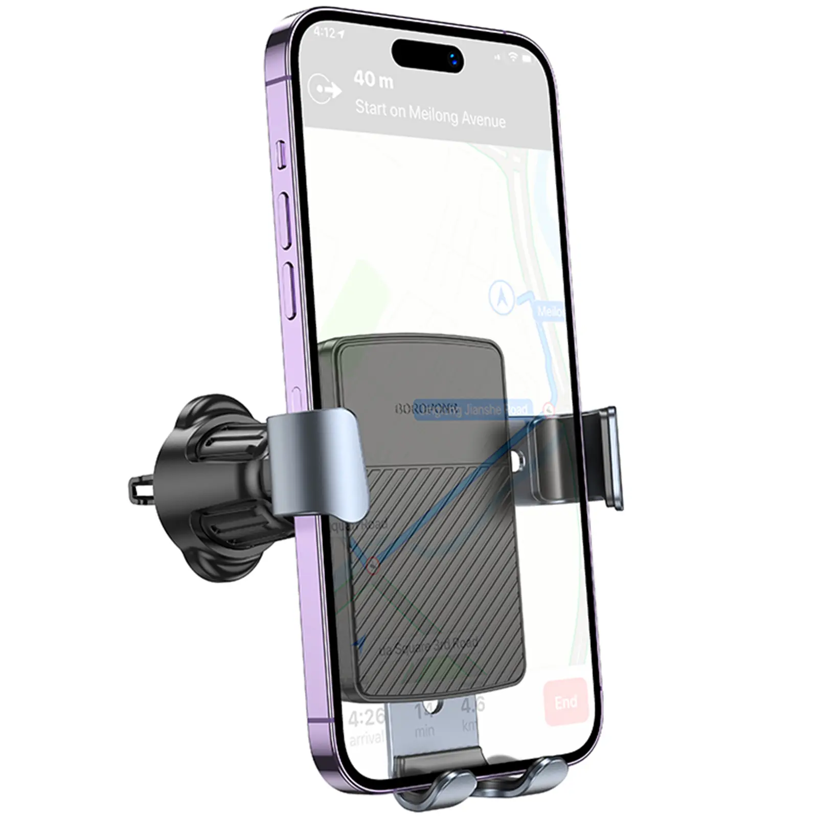 Автодержатель Borofone BH118 Refined, Black / Metal gray 5, купить оптом с доставкой