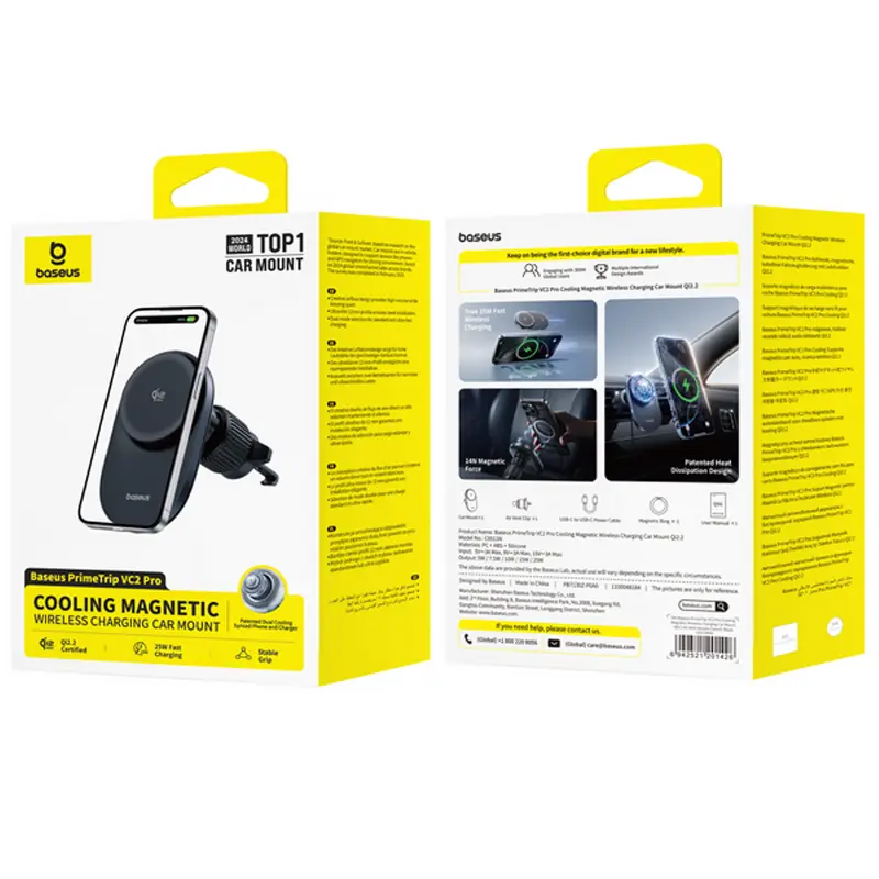 Автодержатель с БЗУ Baseus PrimeTrip VC2 Pro Qi2.2 (C0013N), Cosmic Black 1, купить оптом с доставкой