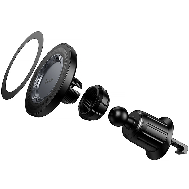 Автодержатель Hoco H106 Carte magnetic (air outlet), Black / Metal gray 4, купить оптом с доставкой
