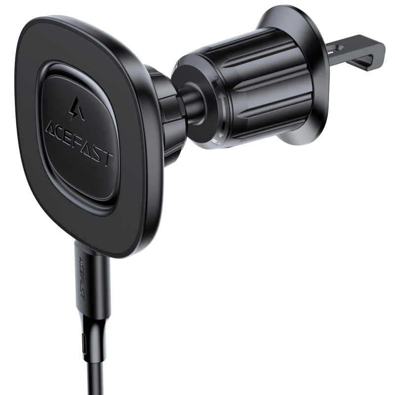 Автодержатель с БЗУ Acefast D46 QI2 Magnetic Charging 15W (air outlet), Black, купить оптом с доставкой