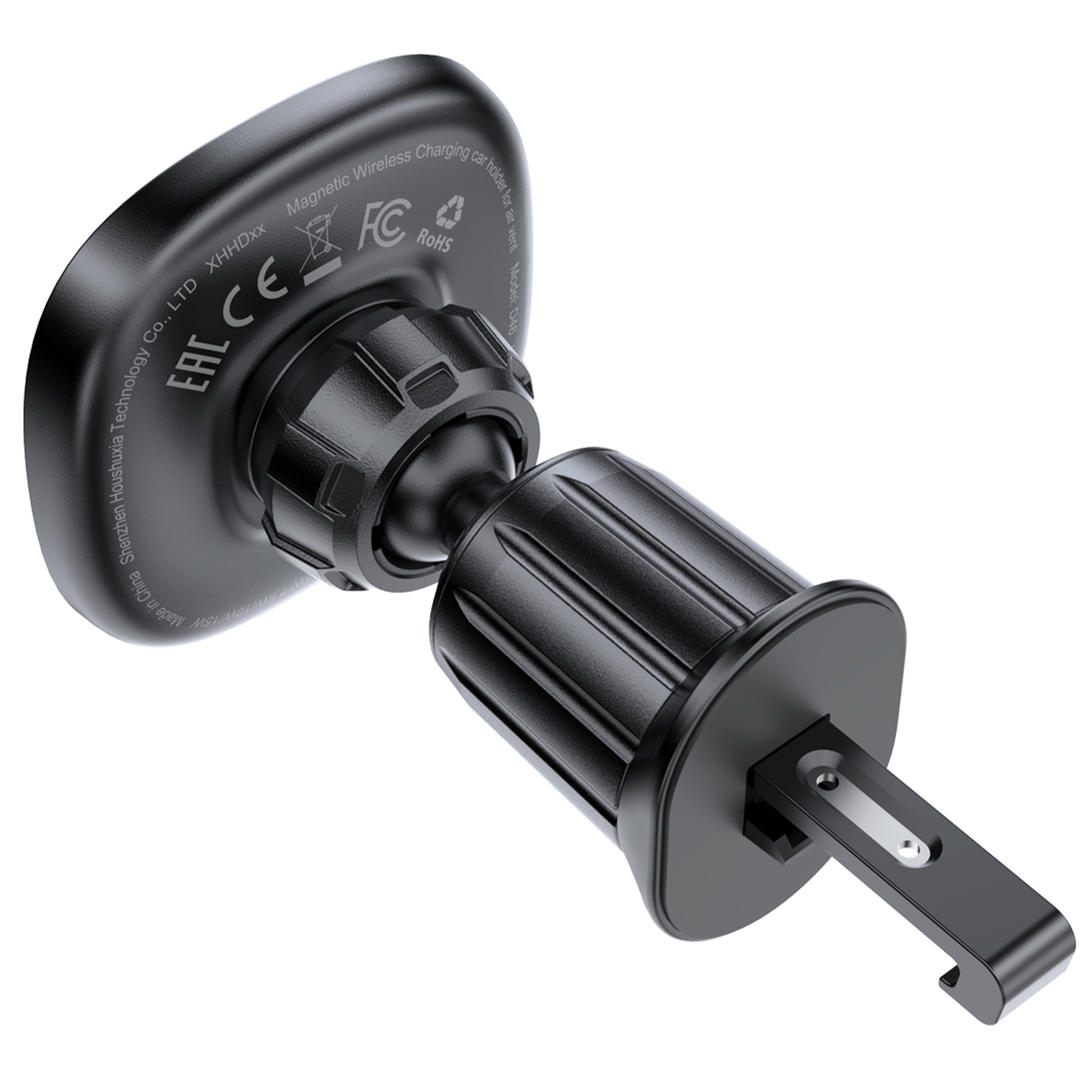 Автодержатель с БЗУ Acefast D46 QI2 Magnetic Charging 15W (air outlet), Black 4, купить оптом с доставкой